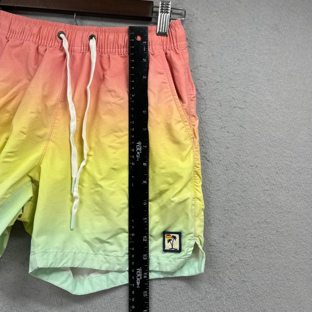Marine Layer Swim Trunks Men Small Pink Ombre Quick Dry Beach Board Shorts Surf